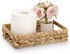 Sumnacon 9.8 Inch Bathroom Tray for Counter, Wicker Toilet Tank Organizer, Decorative Tray for Bathroom, Kitchen,