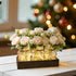 3 Summer LUEUR Mason Jar Lights Centerpiece with Farmhouse Wood Tray Jars with Champagne Peony Spring Flowers, Spring