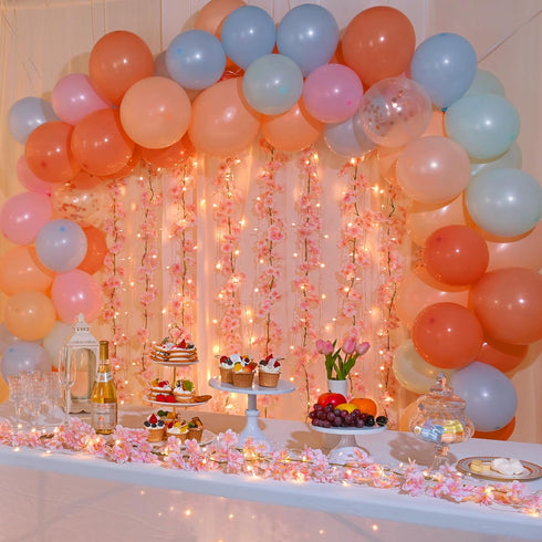 8-Pack 47.2 65.6 160 Sunm Boutique Ft Artificial Cherry Blossom Garland Cherry Blossom Hanging Vine with Ft Long LED