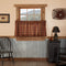 VHC Brands Primitive Kitchen Window Curtains - Heritage Farms Tier Pair, L24 x W36, Deep Burgundy Red