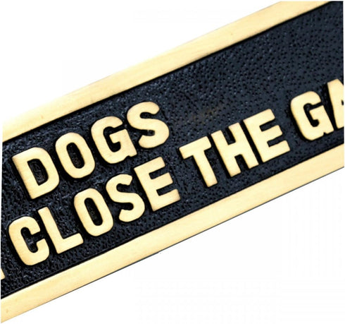 Renovators Supply Manufacturing Beware of Dog Sign, 10.9 in. X 2.1 in. Cast Brass