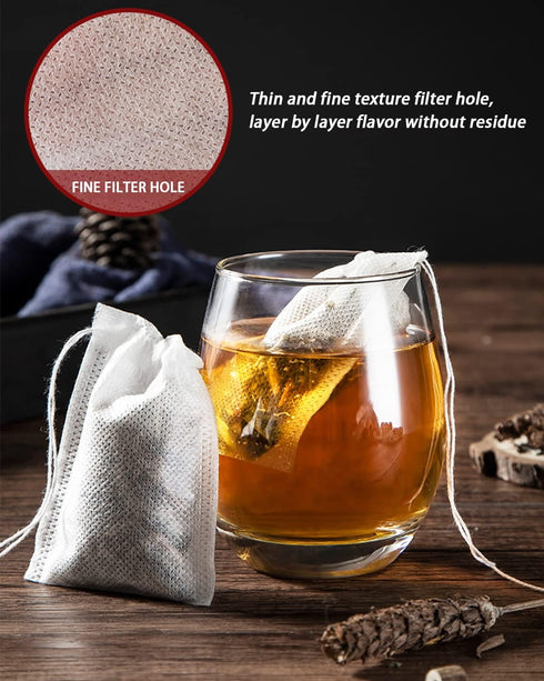 200pcs Disposable Tea Bags for Loose Leaf Tea, Tea Filter Bags with Free Spoon for Coffee, Spice, Herbs
