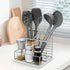 Utensil Holder for Kitchen Counter, Metal Rack with Salt and Pepper Shakers, Large Organizer