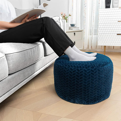Asuprui Pouf Ottoman Unstuffed Ottoman Foot Rest Floor Pouf Round Pouf Seat Floor Bean Bag Chair Foldable Floor Chair