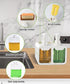 kitchen Hand Soap and Dish Soap Dispenser Set, Dual Soap Dispenser with Sponge Caddy and Brush Holder 4-in-1 Organizer for Kitchen Sink Countertop, Useful Kitchen Gadgets - White by Bestseek