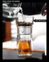 ZENS Modern Glass Tea Infuser Teapot, Smart One Touch Tea Maker for Loose Tea Diffusers with Insulated Mug and Portable