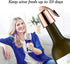 Wine Stoppers Set of 2 - Premium Stainless Steel Bottle Stopper with Silicone Seal, Reusable Beverage Preserver