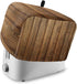 Toaster Cover, Vintage Wood 4 Slice, Farmhouse Brown Stripe Wooden with Loop, Polyester Dust Cover Protection