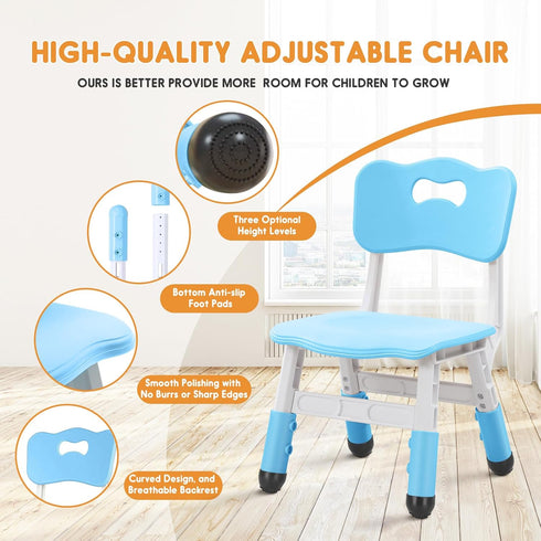 JIAOQIU 3 2-6. 220LBS Set Kid Chairs Indoor Level Adjustable Suitable for Children Age Toddler Chairs Maximum