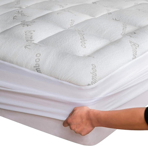 Viscose Made from Bamboo Twin XL Mattress Topper, Thick Cooling Breathable Pillow Top for Back Pain Relief