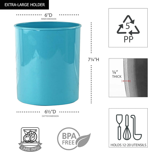 Reston Lloyd Extra Large Multipurpose Crock for Organizing Utensils & Kitchen Tools, Turquoise