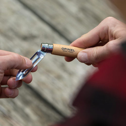 Opinel No.6 Folding Peeler - Folding Tool for Outdoor Camp Kitchen and Picnic