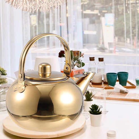 Cabilock Stainless Steel Teapot 1000ML Teapot with Removable Infuser & Spout Filter, Thicken Tea Kettle Stovetop Safe Teapot Infuser Kettle for Coffee Blooming and Loose Tea, 35oz