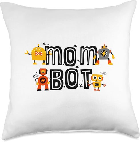 Matching Family Robot Throw Pillow - Robotics Mom bot funny
