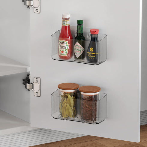 MaraFansie 2 Pack Plastic Lid Organizers - Inside Cabinet for Kitchen, No Drill Wall Mount Holders for Tupperware Lids