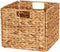 Household Essentials Foldable Wicker Storage Bin, Water Hyacinth, Sturdy Steel Frame, Handwoven