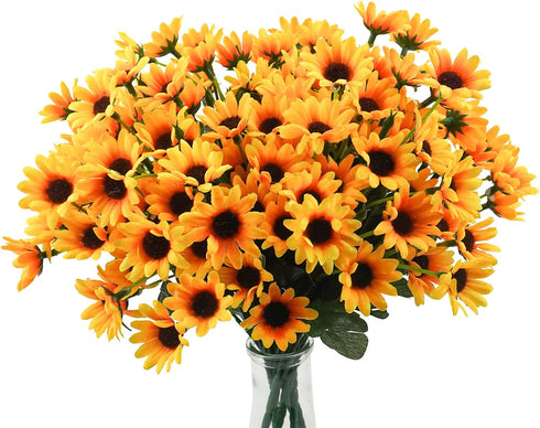 Uieke 6 Bundles Sunflowers Artificial Flowers - UV Resistant No Fade Fall Flowers, 24 Stems Greenery for Home Wedding