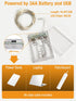 2 Pack 16.4 50 8 Dimmable Fairy Lights Battery Operated with Timer, FT LED Silver Wire Twinkle String Lights Modes
