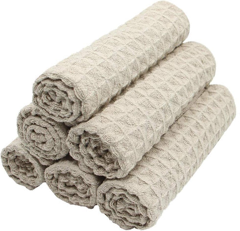 VeraSong 12inch 12inch 6 Pack Microfiber Kitchen Cleaning Cloth Thick Dish Rags Waffle Weave Washcloths Dish Cloths