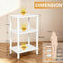 3 Legs28' YGYQZ Tier White Side Table Small End Table with Solid Wood Tall Bedside Table with Storage ShelfNightstand