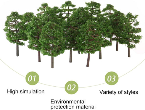 BESPORTBLE Artificial Trees Model - 20pcs Architectural Micro 9CM Imitation Landscape Tree Model Scenery