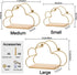 Niemro Set 3 Golden Cloud Shape Floating Shelves with LED Lights Wall Decor,Gold Metal Wire and Wood Base Wall Mounted