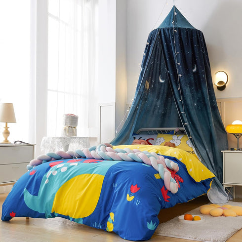 THREENTDAY Bed Canopy for Kids, Printed Hanging Canopy for Baby Brib Kids Bed Room Decor Reading Nook Indoor Outdoor
