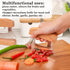 Hanaive 2 Pack 4 x 5 inch Mezzaluna Ulu Knife, Salad Veggies Rocker Chopper Slicer Cutter with Wooden Display Stand for