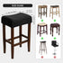 2 Pack Counter Waterproof Bar Stool Covers Rectangle Black Jacquard Stretchable Backless Barstool Seat Cover Bar Stool