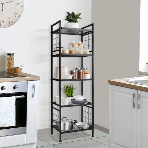 GIOTORENT 5-Wire Standing Storage Shelves, Metal Shelving Unit Pantry Rack for Laundry Kitchen Bathroom Organizer