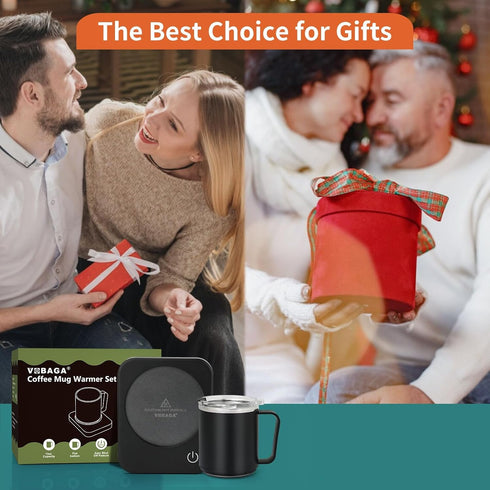 Set 15 oz Set 3 Settings VOBAGA Coffee Mug Warmer with Auto Shut Off, Coffee Mug Gift & Temperature Home Office Desk