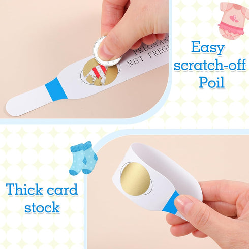 Sinload 80 Pcs Baby Shower Scratch Off Game - Fun Pregnancy Test Theme for Parties