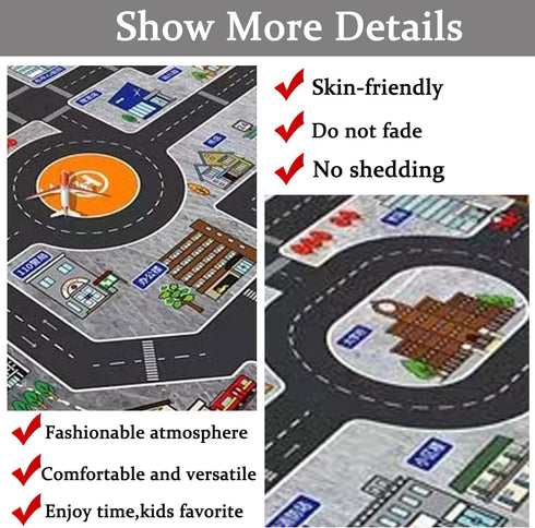 KEBEXXY Room,31X47Inch/80X120CM Kids Rug Play Mat Great for Playing with Cars and Toys,Educational Kid Road and Traffic
