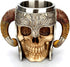 Stainless Steel Skull Mug, Viking Drinking Cup, Skeleton Beer Stein, Halloween Bar Drinkware Gift