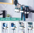 Wall Mounted Hair Dryer Holder, Hair Tool Organizer for Bathroom, Adhesive Stainless Steel Hair Dryer Hanger