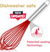 Silicone Rubber Whisk Set of 3 - Premium Non Scratch Kitchen Whisks for Nonstick Cookware, Red+Blue+Green