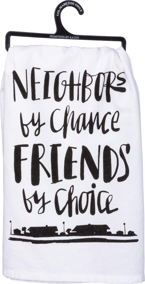 Primitives by Kathy LOL Made You Smile Dish Towel - 28" x 28", Cotton, White & Black