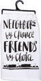 Primitives by Kathy LOL Made You Smile Dish Towel - 28" x 28", Cotton, White & Black