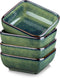 vancasso Stern 6 Oz Dipping Bowls, 3.7 Inches Ceramic Soy Sauce Dish, Set of 4 Small Appetizer Plates, Green