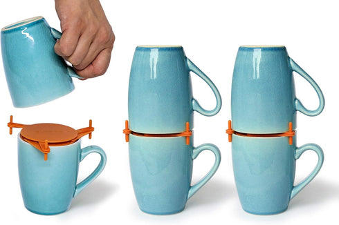 ELYPRO Mug Stacker 6-Pack, Coffee Mug Rack & Organizer, Stackable Cup Holder for Kitchen, Under Cabinet Mug Holder,