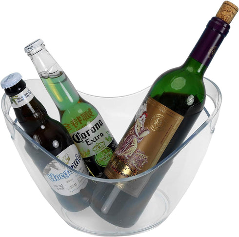 Yesland Clear Acrylic Ice Bucket, 3.5 Liter Storage Tub for 2 Wine, Champagne, Beer Bottles