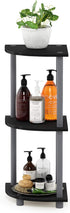 3-Tier Furinno TURN-N-TUBE Corner Shelf, Corner Bookshelf, Display Storage Shelves with Open Shelves, for Organization