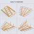 1 Counter, HBlife Bamboo Wooden Dish Drying Rack, PCS Plate/Dish/Book/File/Bowl/Cup/Cutting Board/Pot Lid Organizer