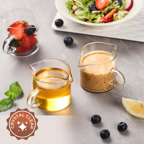 Set 2, 4 Oz Espresso Cups of Espresso Shot Glass with Handle Double Spout Cups Clear Glass Milk Cup Coffee Accessories