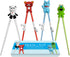 Kids Training Chopsticks for Toddlers and Adults, Removable Finger Helpers with Animal Design (BPA-Free, 4-Pack)