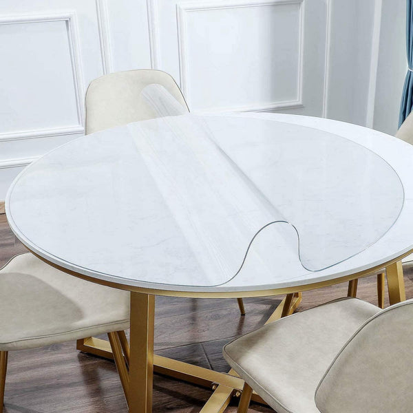 NECAUX 30 Inch Round Clear Table Cover Protector, 1.5mm Thick Upgraded Version,