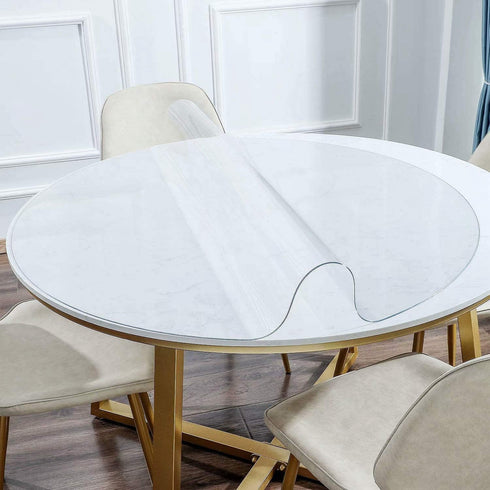 NECAUX 15 Inch Round Clear Table Cover Protector, 1.5mm Thick Upgraded Version,