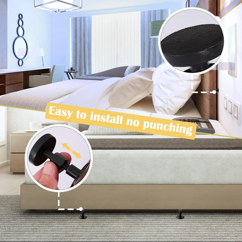 RAIHOMKIT 4 Pack Cabinets,30-68mm Headboard Stoppers,Adjustable Threaded Bed Frame Anti-Shake Tool,Bed Stoppers