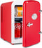 HealSmart Portable Mini Fridge, 4 Liter Cooler and Warmer with Observation Window, Eco Friendly for Drinks, Red