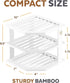 Bambuesi Plate Organizer for Cabinet, Bamboo Kitchen and Bathroom Space Saving Organizer